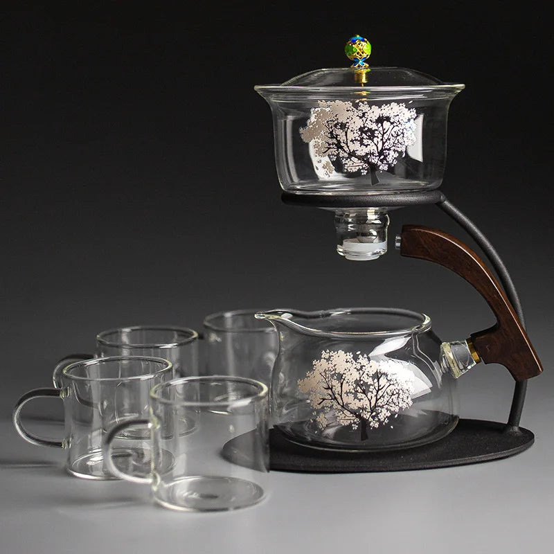 Magnetic Magic Sakura Semi-Automatic Glass Tea Set