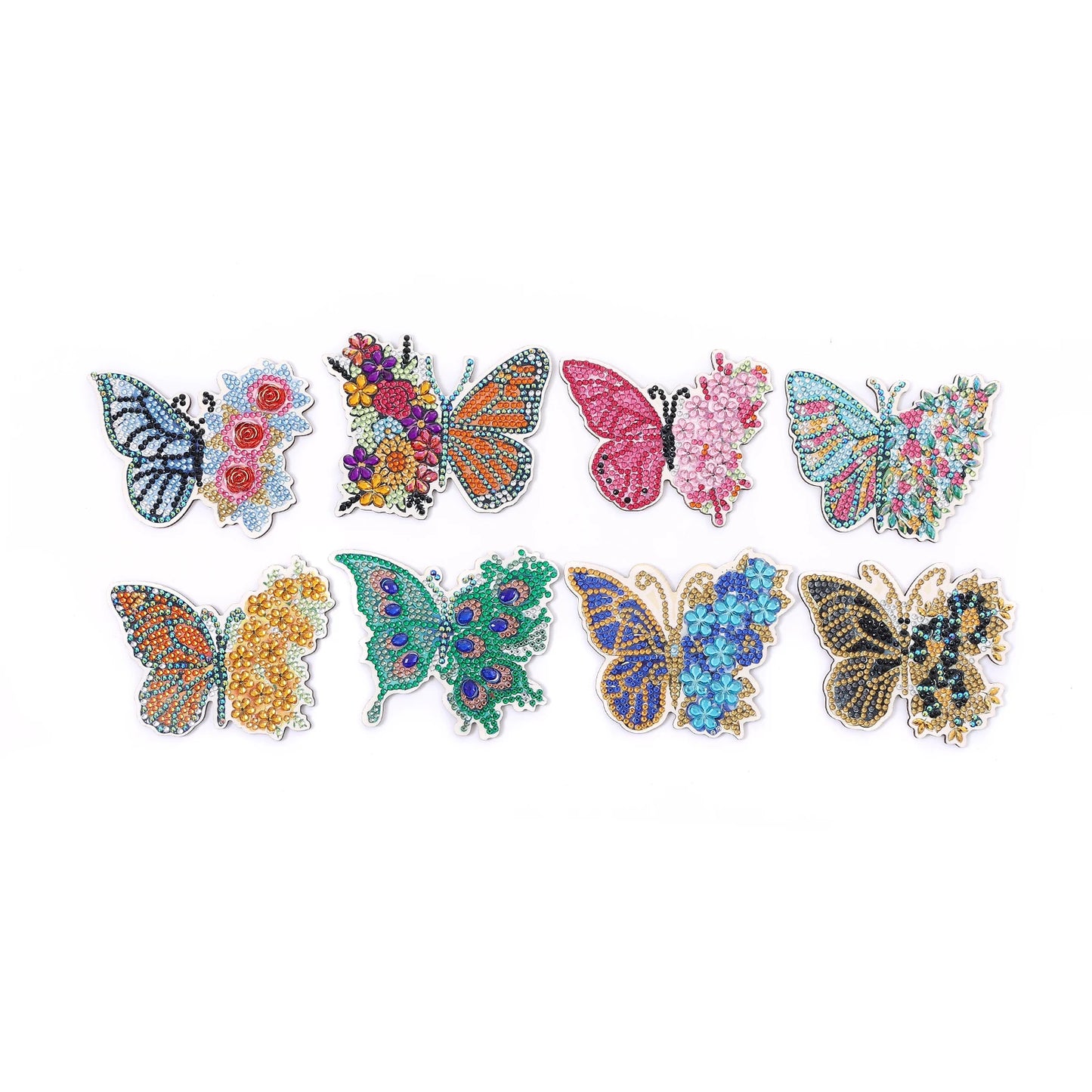 Floral Butterfly DIY Paint By Diamonds Coaster Kit (8 Pc)