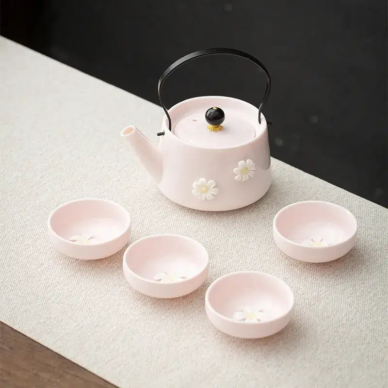 Pink Daisy Porcelain Tea Set