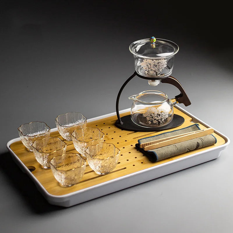 Magnetic Magic Sakura Semi-Automatic Glass Tea Set