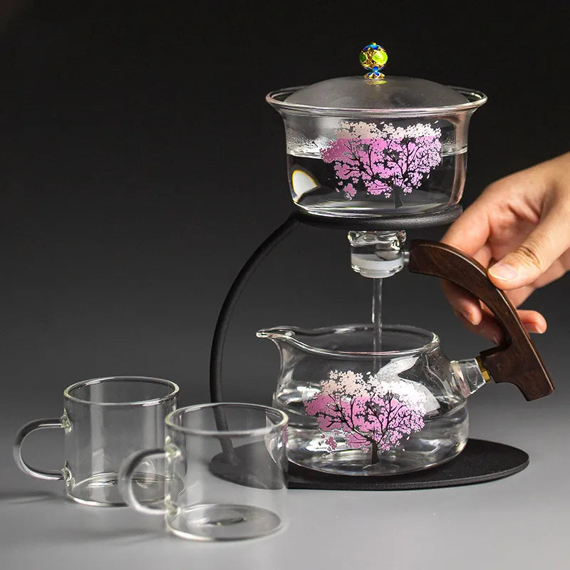 Magnetic Magic Sakura Semi-Automatic Glass Tea Set