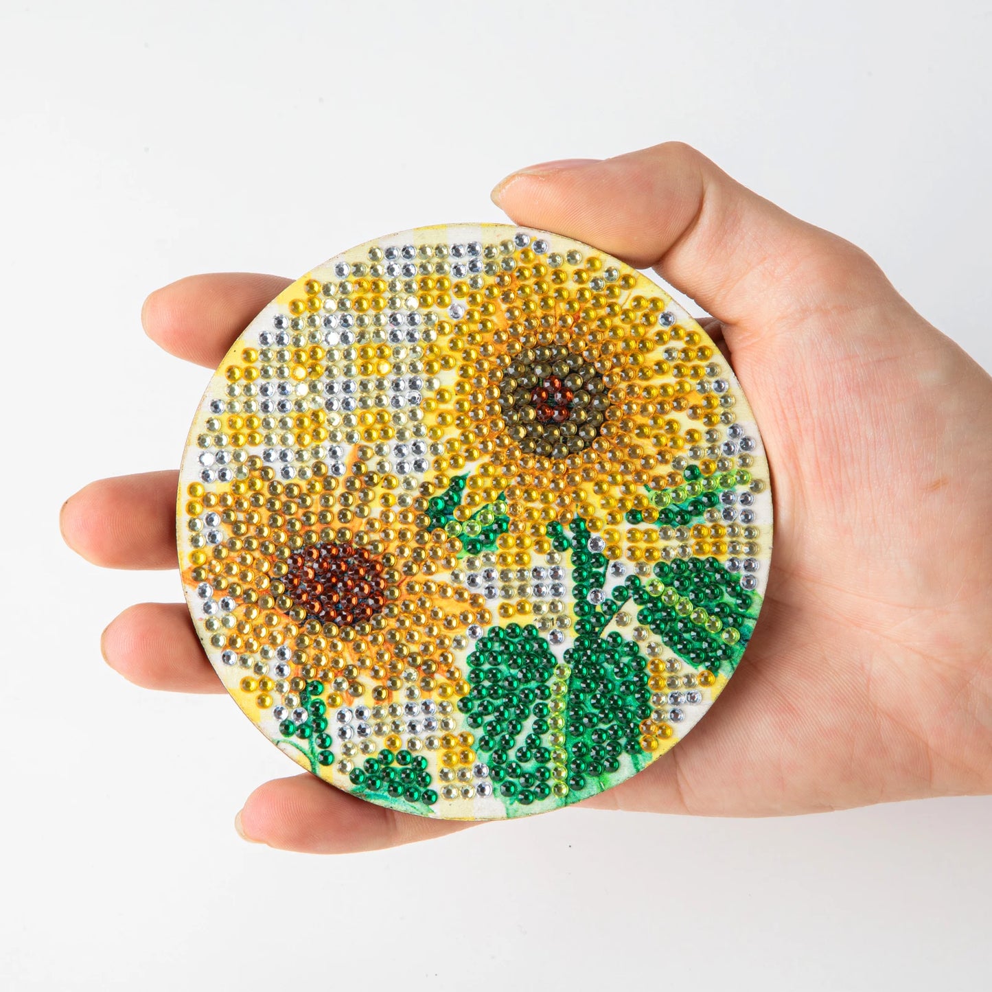Sunflower DIY Paint By Diamonds Coaster Kit (8 Pc)