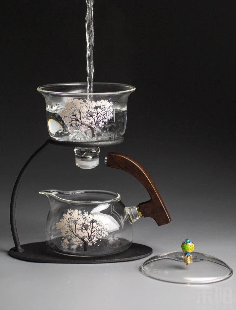 Magnetic Magic Sakura Semi-Automatic Glass Tea Set