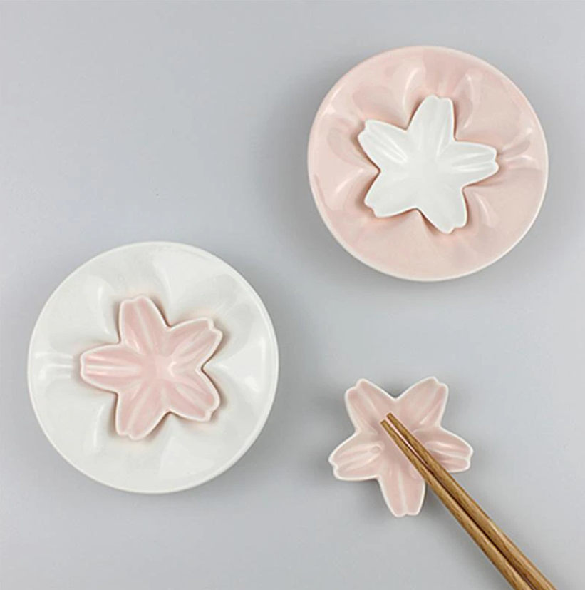 Sakura Soy Sauce Saucer + Chopstick Rest Combo