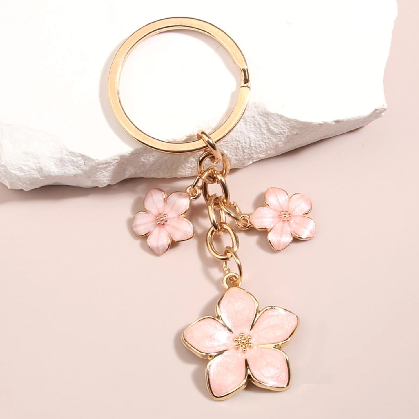 Sakura Enamel Keychain