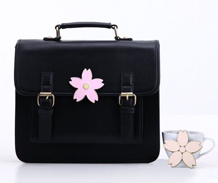Sakura Cherry Blossom Leather Shoulder Handbag
