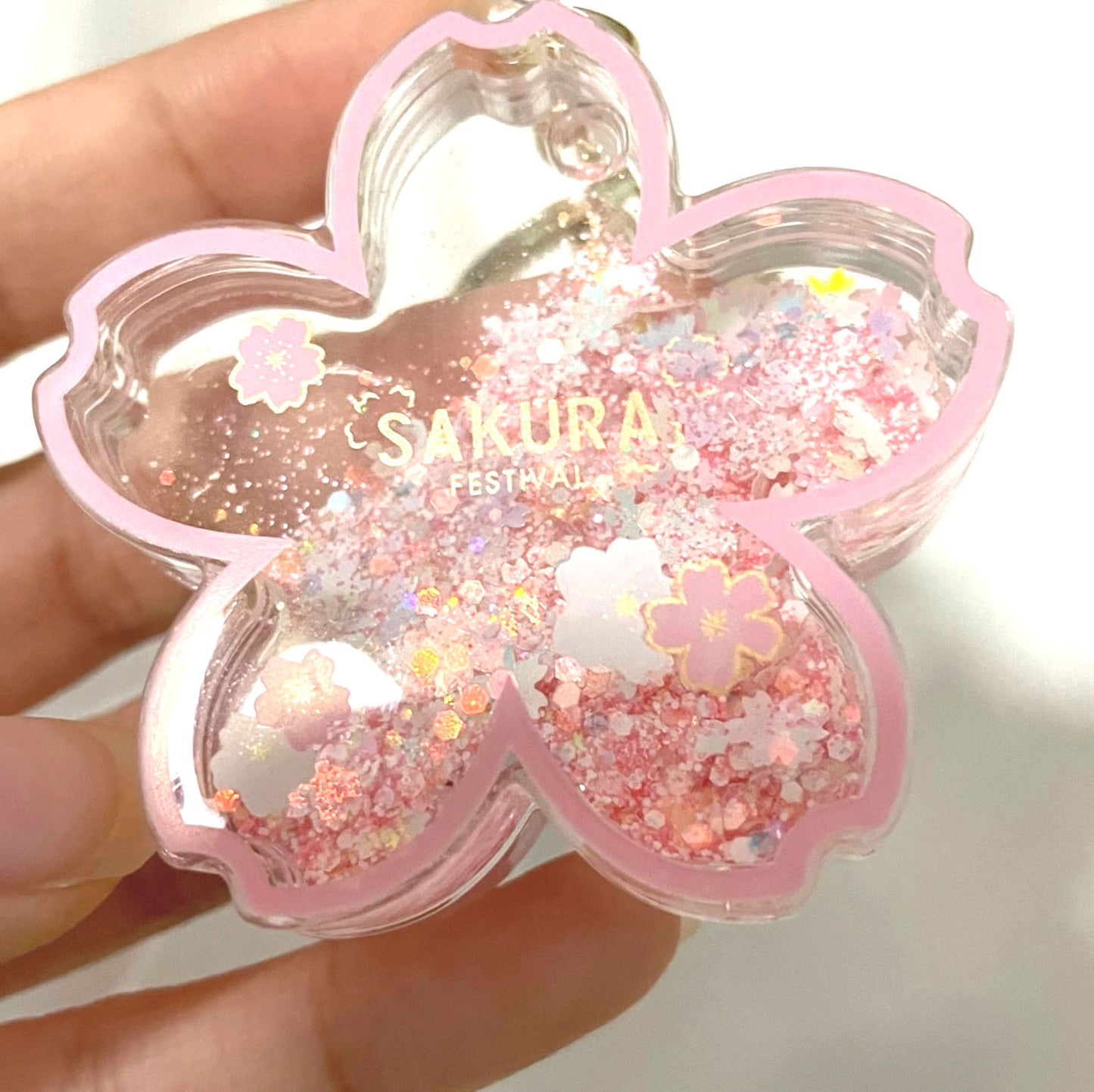 Sakura Glitter Keychain