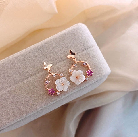 Cherry Blossom Round Earrings