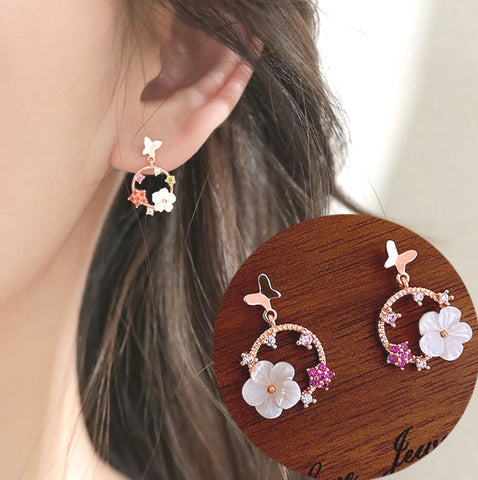 Cherry Blossom Round Earrings