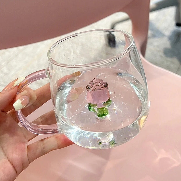 Rose Tulip Glass Mug