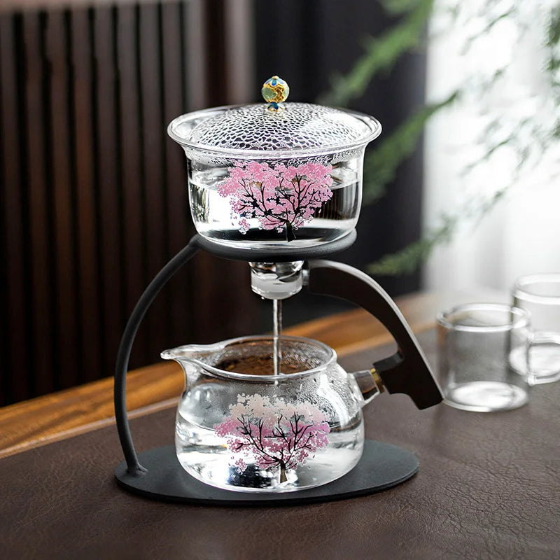 Magnetic Magic Sakura Semi-Automatic Glass Tea Set