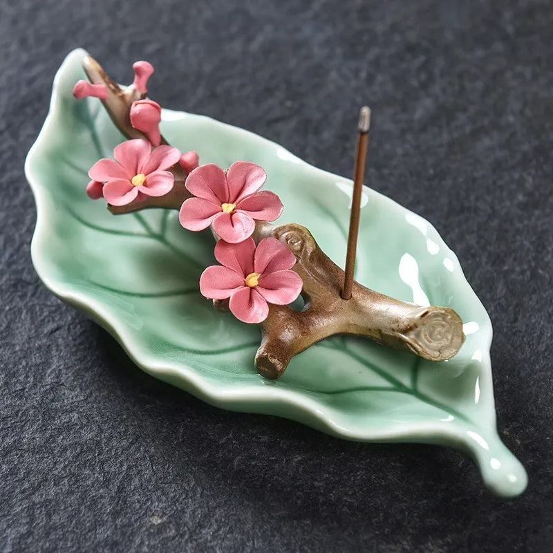 Cherry Blossom Ceramic Incense Holder