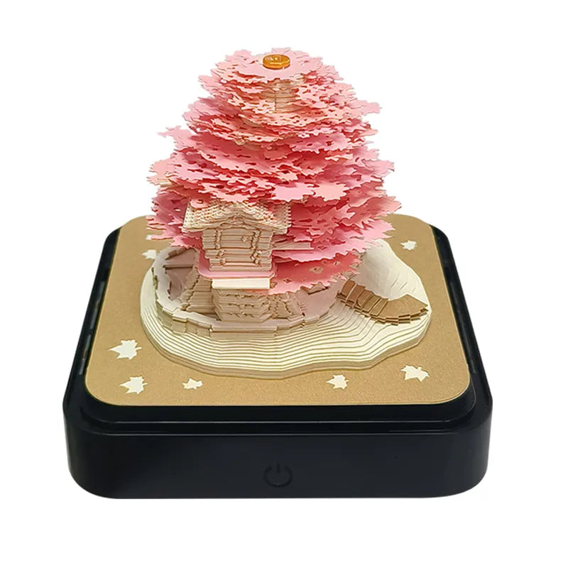 Sakura Tree 3D Memo Notepad Calendar 2024