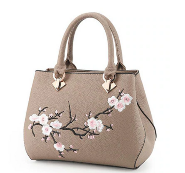 Sakura Embroidered Handbag