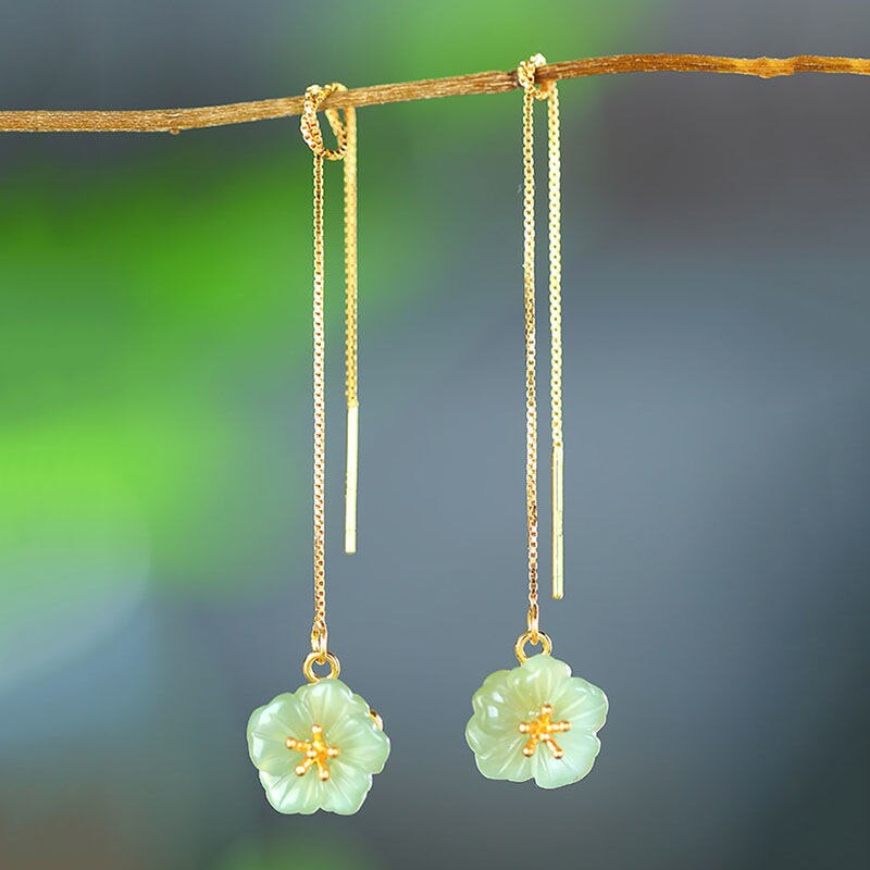 Jade Sakura Earrings