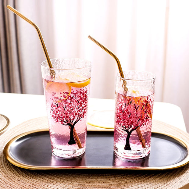 Cherry Blossom Tall Glass Cup – sakuralover