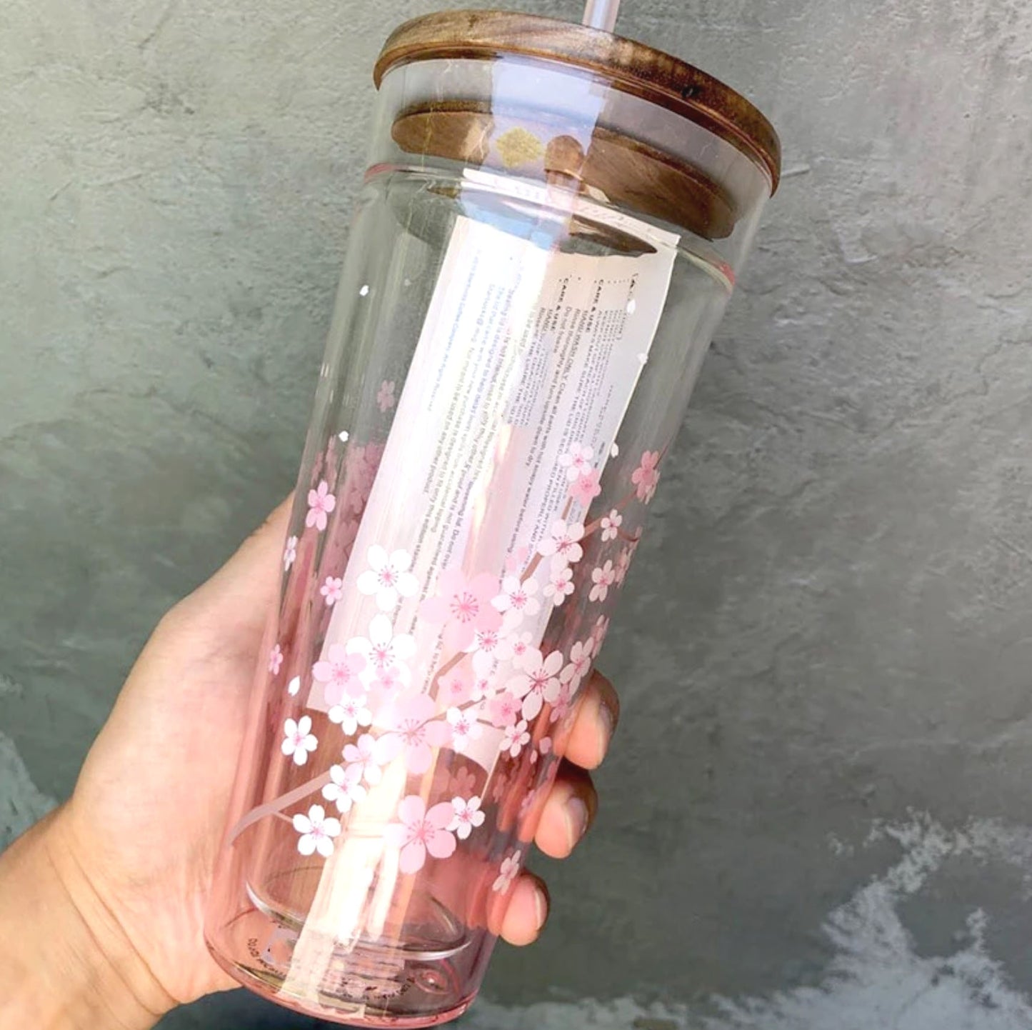 Cherry Blossom Wood Lid Cup