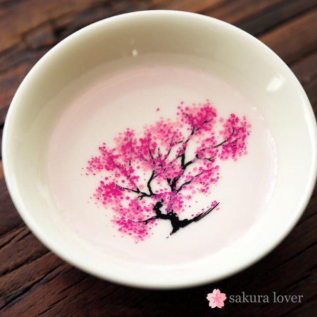Magic Sakura Cherry Blossom Sake Cup-sakuralover cherry blossom color changing thermal magic sakura cup bowl floral sakazuki Sakura Lover authentic